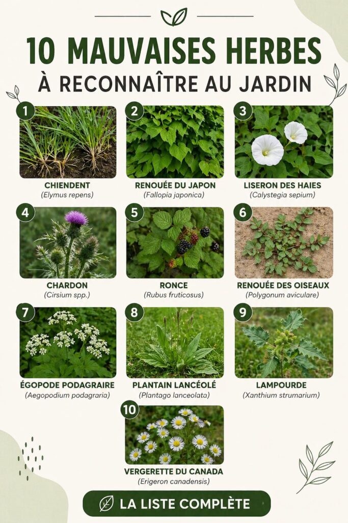 Liste de 10 mauvaises herbes avec photos pour les reconnaitre facilement