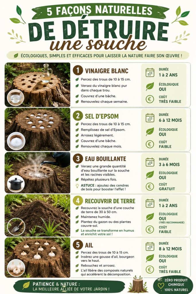 Infographie : 5 méthodes naturelles pour détruire une souche